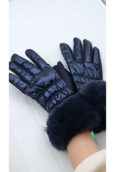 Jerie Quilted and Fur Detailed Gloves