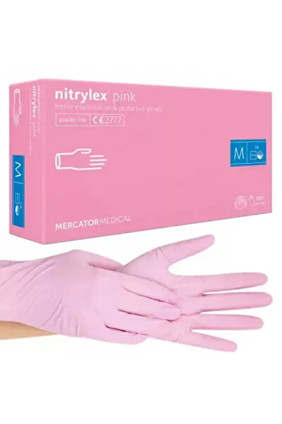 Mercator NITRYLEX PINK GLOVES 100 PCS/SET M