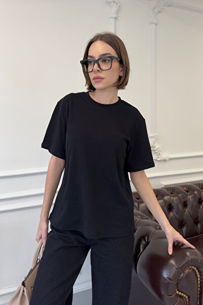 MAGARDE Κοντομάνικο Βασικό T-shirt - ΜΑΥΡΟ