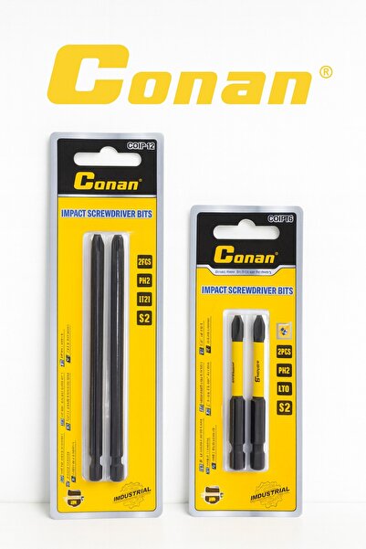 CONAN مجموعة رؤوس مفكات فيليبس احترافية، قطعتان، مقاسات 127 و70 مم، رأس PH2، للاستخدام الصناعي