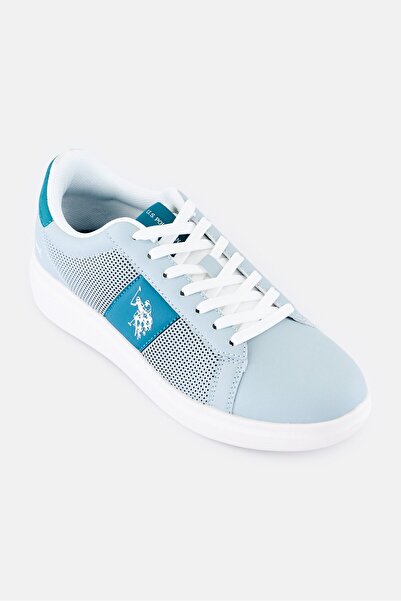 U.S. Polo Assn. Men Brand Logo Lace Up Sneakers, Light Blue