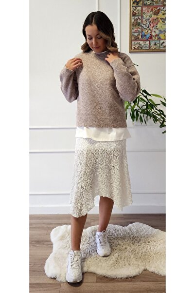 Dilvin 80428 Lace Midi Skirt