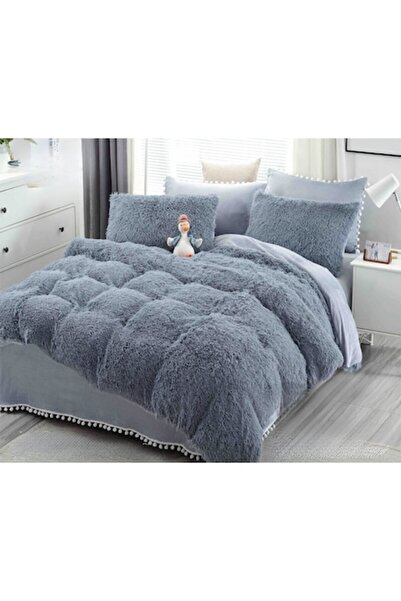 OEM Fluffy Bed Linen for Two Persons, 6 Pieces, Super Soft, 230 x 250 cm, Gray