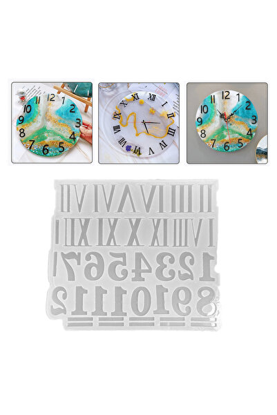 TT Tahtakale Toptancıları Epoksi Silikon Kalıp Roma ve Normal Saat Rakamları Seti 3.5 CM