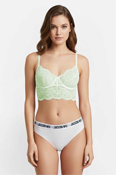 JASON WU طقم سراويل داخلية نسائية من 3 قطع بشعار ماركة، خيوط ناعمة، متعدد الأ...