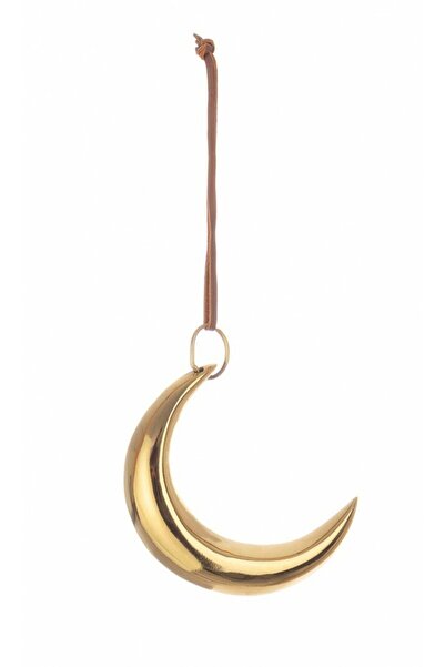 Bizzotto Set de 12 ornamente de brad cu Lună Aurie 12x3x9 cm