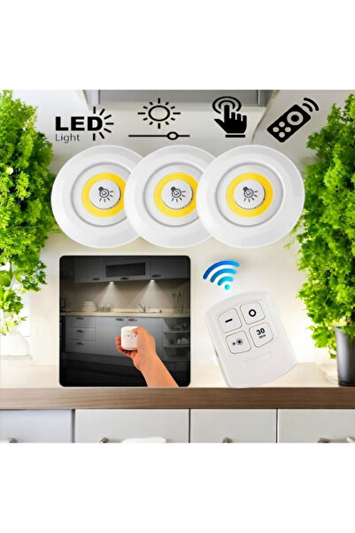 Zeynes Home 3 Lü Uzaktan Kumandalı Pilli Spot Lamba