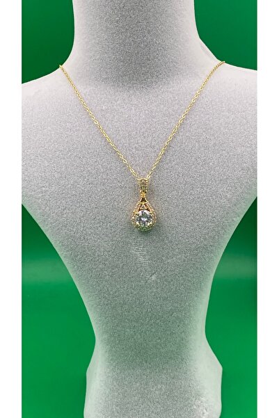 charmove ile kendinizi şımartın Steel Gold Color Single Stone Women's Necklace