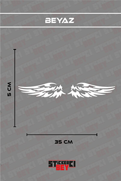 STİCKERCI BEY MELEK KANATLARI MOTORSİKLET LAPTOP KASK ARABA STİCKER KAPLAMA E...