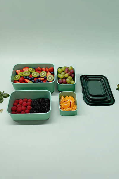Kitchen Life 12’li Dikdörtgen Saklama Kabı Seti (0,43ml-0,83ml-1.6L-2.6L) Mikrodalga ve Dondurucu Uyumlu