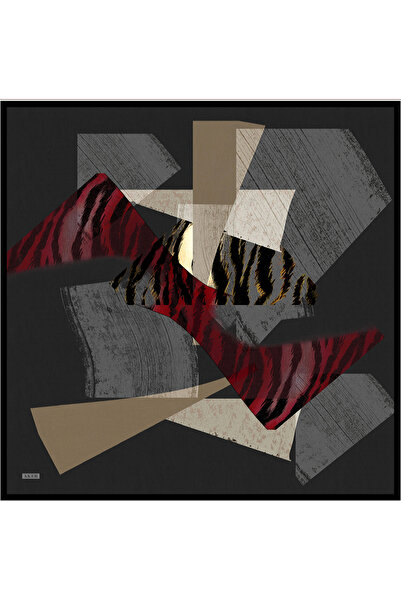 Aker Eșarfă neagră din mătase twill