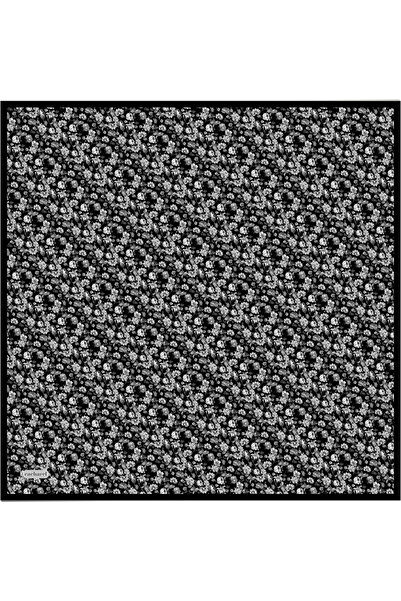 Cacharel Siyah Çiçek Desenli İpek Twill Eşarp