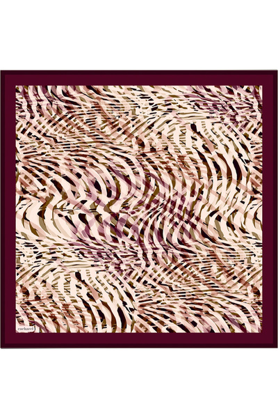 Cacharel وشاح حريري منسوج باللون العنابي