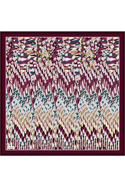 Cacharel وشاح حريري منسوج باللون العنابي