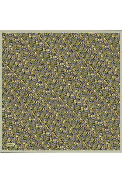 Cacharel Yeşil Çiçek Desenli İpek Twill Eşarp
