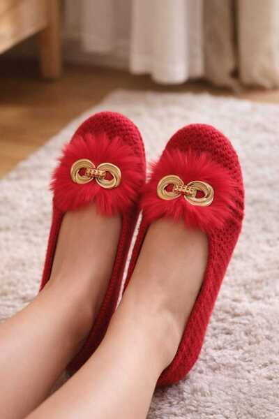 DB Women's Hand-Knitted Dowry Shoes with Felt Soles, Stylish and Comfortable Booties, Ballet Flats