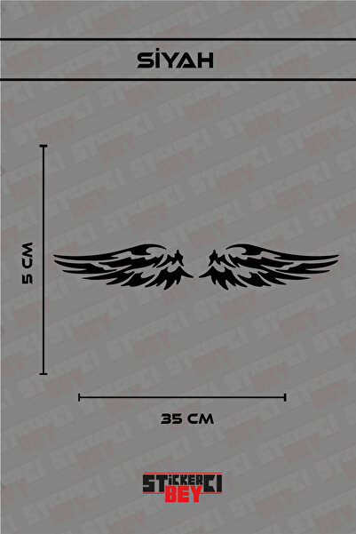 STİCKERCI BEY Angel Wings Motorcycle Laptop Helmet Car Sticker Decal (Foil Cut)