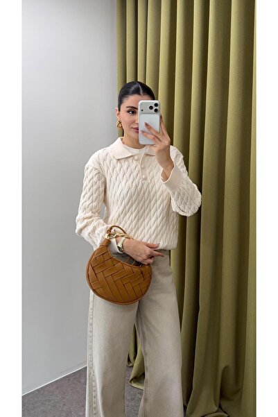 HAZELANNA Long Sleeve Ecru Knitwear
