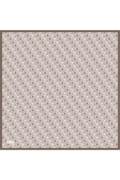 Pierre Cardin Beige Brown 90X90 Silk Crepe Satin Scarf