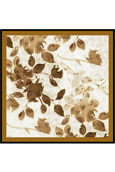 Aker Eșarfă din mătase twill galben închis