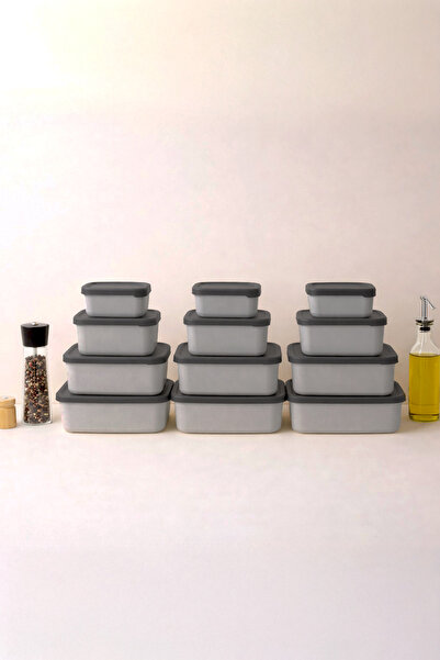 Kitchen Life Set of 12 Rectangular Storage Containers (0.43Ml-0.83Ml-1.6L-2.6L) Microwave and Freezer Compatible