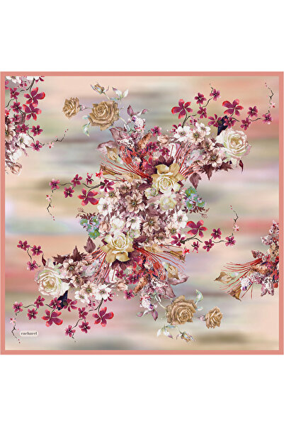 Cacharel Pembe Çiçek Desenli İpek Twill Eşarp