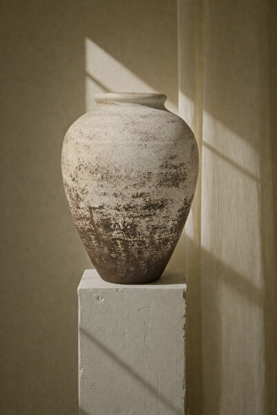 Yalda atelier Handmade Obsidian eskitme kahve rengi büyük vazo