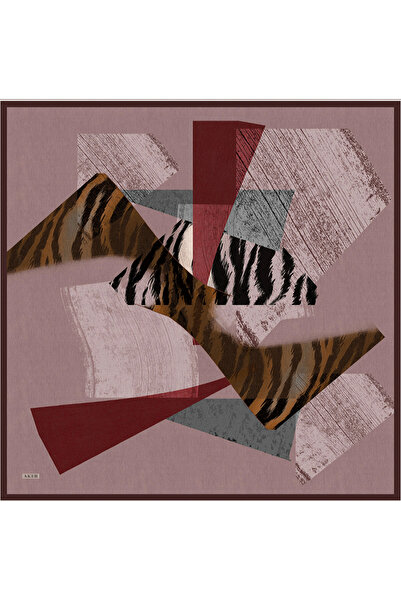 Aker وشاح حريري منسوج باللون العنابي