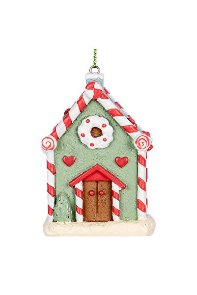 Clayre & Eef Ornament brad Craciun Casuta Turta Dulce polirasina multicolora ...