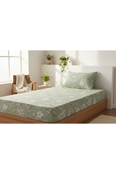 Gül Ev Tekstil Ürünleri Premium Stretch Fabric Combed Cotton Elastic Sheet & Pillowcase Set - 30 cm Edge Depth