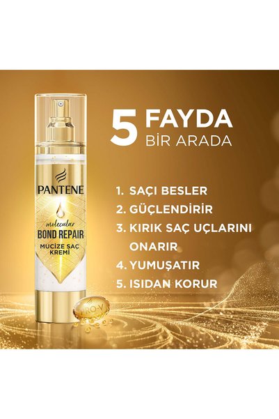 Pantene Molecular Bond Repair Yıpranmış Saçlar İçin Bağ Onarıcı Durulanmayan Saç Bakım Kremi 90 ml