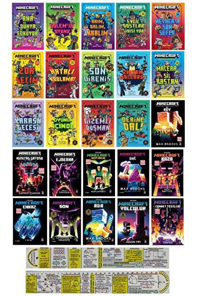 XLibris Minecraft Roman-Hikaye Seti 25 Kitap Set + Özel Cetvel