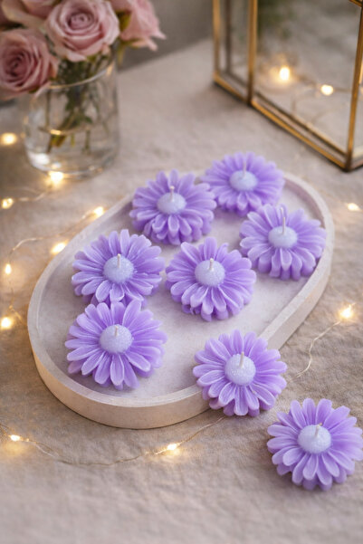 MumLook Papatya Çiçeği Mum | El Yapımı Dekoratif Mum /AFG Atölye /12 adet