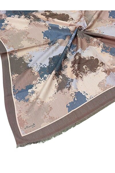 mim eşarp Ebruli Winter Patterned Scarf 95X95 cm