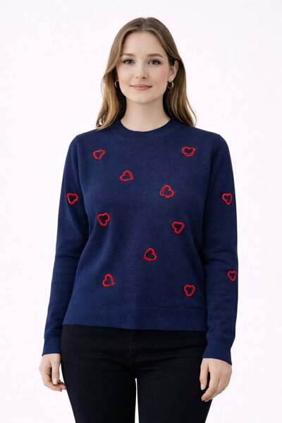 ModaPlaza Women's Acrylic Big Heart Tunic 3254