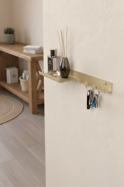 Grandmix Metal Duvar Rafı ve Anahtarlık Çok Amaçlı Askı Düzenleyici 35 cm