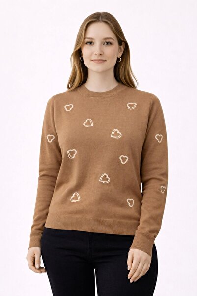 ModaPlaza Women's Acrylic Big Heart Tunic 3254