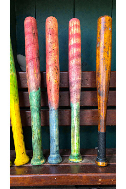 precious Beyzbol Sopası Doğal Boya ile Renklendirilmiş Kayın Ağacı (48cm x 4cm)