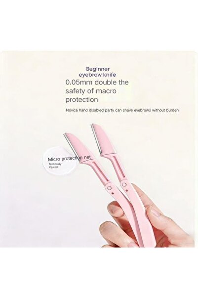 iron candy 2pcs Folding Eyebrow Razor Face Shaver Dermaplaning Safety Peach F...