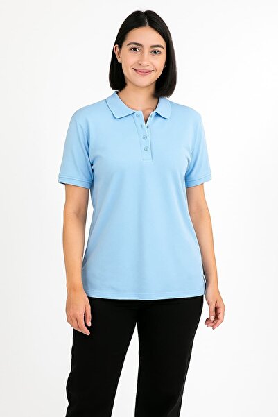 Bumbăcel Women's plain cotton polo shirt