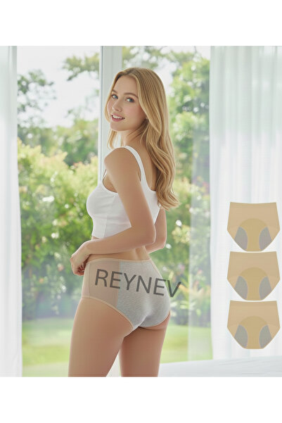 REYNEV Pachet de 3 chiloți menstruali TEN pentru femei, cu talie înaltă – Len...