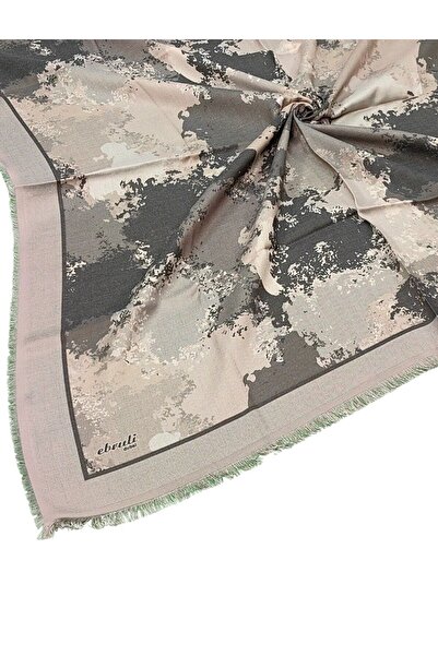 mim eşarp Ebruli Winter Patterned Scarf 95X95 cm