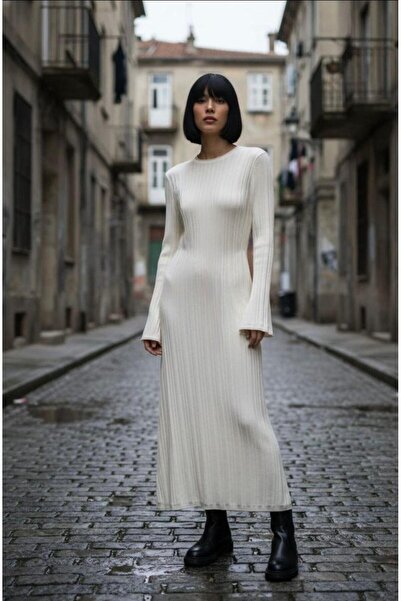 Cockatoo Bel Detaylı Fitilli Triko Elbise