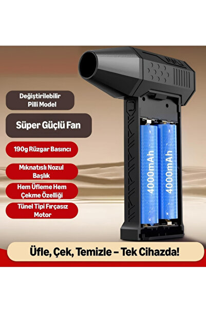 BEKAZE 13000 RPM Kablosuz Hava Üfleyici & Vakum | 3 Kademe, 8000mAh, Şarjlı, ...
