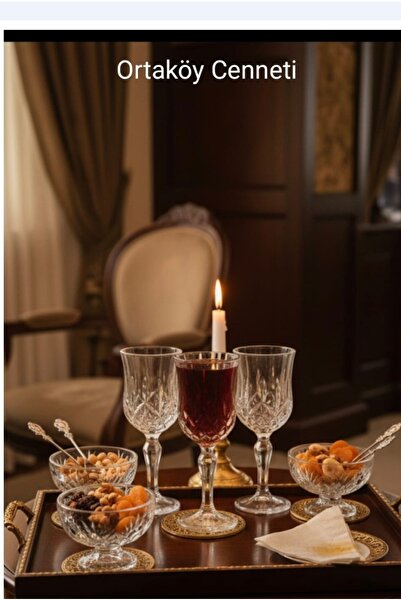 ORTAKÖY CENNETİ Stylish 150 ml Glass Cup with Crystal Pattern – Set of 6 |   ...