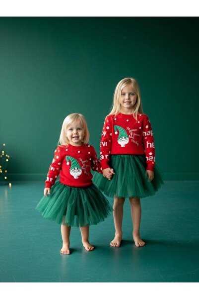 Zekids Girl's Christmas-Themed Santa Claus Red Sweater