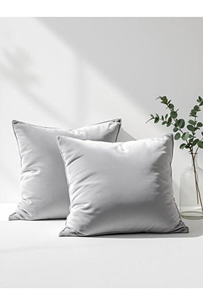 JACA 2-Piece Square Soft Textured Velvet Fabric Throw Pillow Cover (2 Pieces)