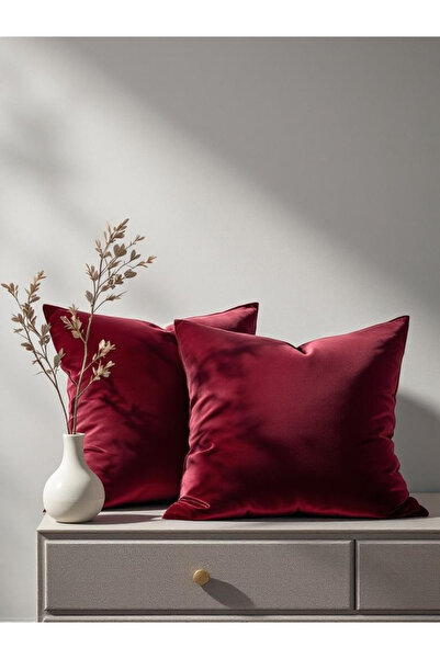 JACA غطاء وسادة مربع الشكل من قماش المخمل الناعم الملمس (قطعتان)