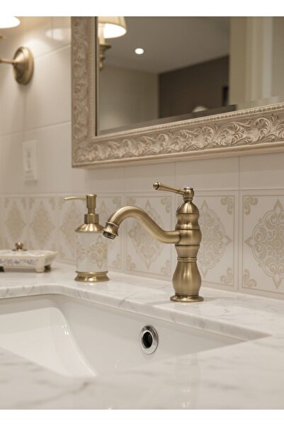 EMFA AKSESUAR Antik Lavabo Bataryası Vintage Lavabo Musluğu Vintage Batarya M...