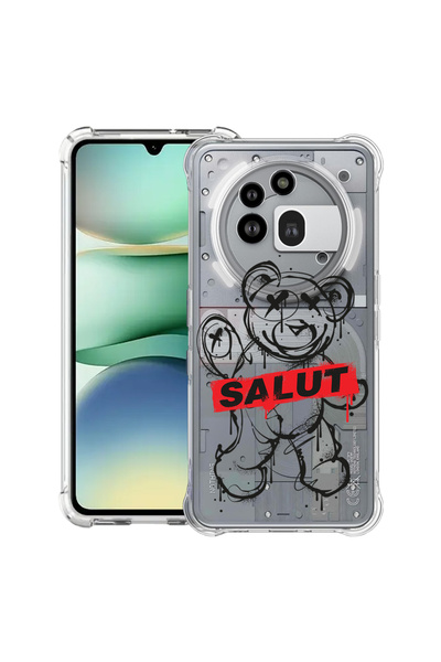 bestcase Husa antișoc compatibilă cu Nothing Phone (3a) Pro, Teddy Bear Salut